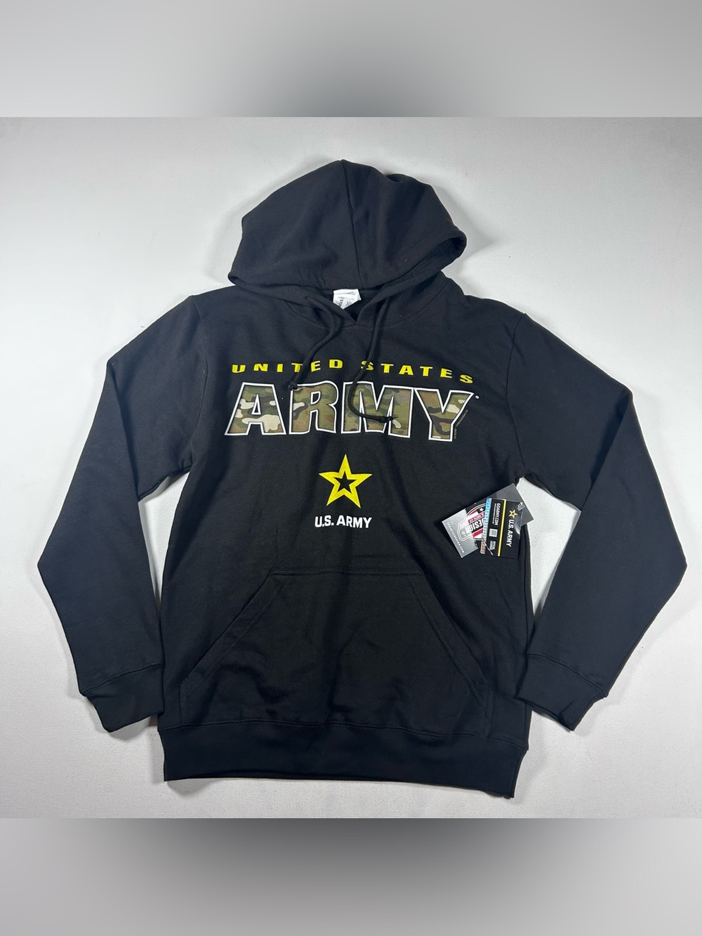 US ARMY Hoodie USA American Military Star Logo Army strong Pullover Camo Small